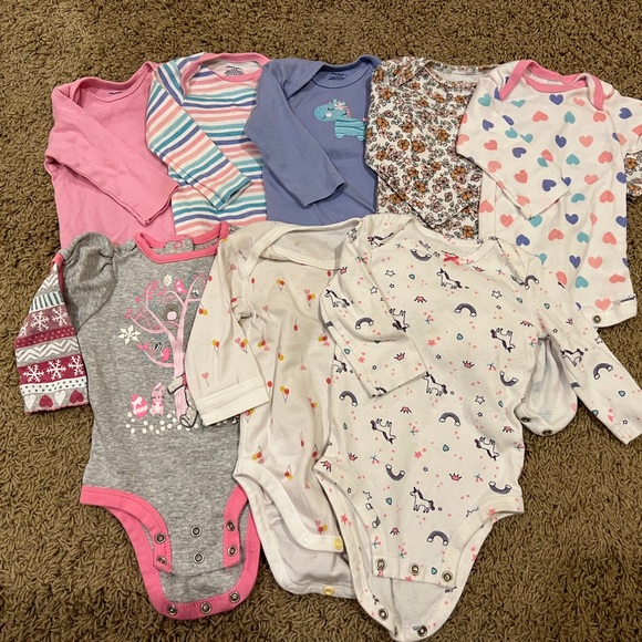 Twelve 6 months Footies/PJs with 8 long-sleeve onesies bundle kit - Picture 6 of 8